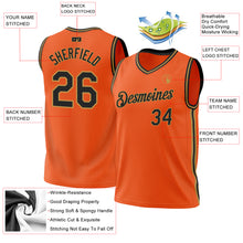 Load image into Gallery viewer, Custom Orange Black-Old Gold Authentic Throwback Basketball Jersey
