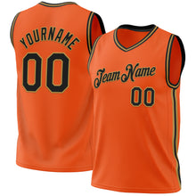 Load image into Gallery viewer, Custom Orange Black-Old Gold Authentic Throwback Basketball Jersey
