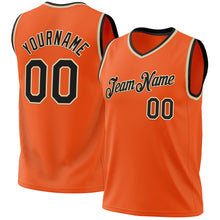 Laden Sie das Bild in den Galerie-Viewer, Custom Orange Black-Cream Authentic Throwback Basketball Jersey
