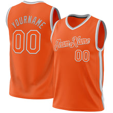 Laden Sie das Bild in den Galerie-Viewer, Custom Orange White-Gray Authentic Throwback Basketball Jersey
