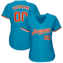 Laden Sie das Bild in den Galerie-Viewer, Custom Panther Blue Orange-White Authentic Baseball Jersey
