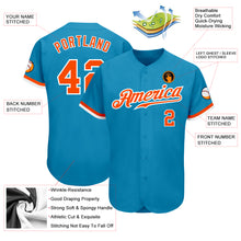 Laden Sie das Bild in den Galerie-Viewer, Custom Panther Blue Orange-White Authentic Baseball Jersey
