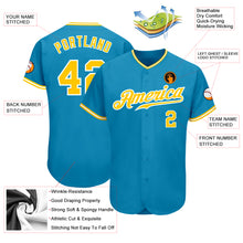 Laden Sie das Bild in den Galerie-Viewer, Custom Panther Blue Gold-White Authentic Baseball Jersey
