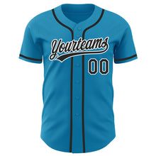Laden Sie das Bild in den Galerie-Viewer, Custom Panther Blue Black-White Authentic Baseball Jersey
