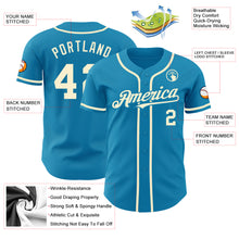 Laden Sie das Bild in den Galerie-Viewer, Custom Panther Blue Cream Authentic Baseball Jersey
