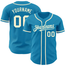 Charger l&#39;image dans la galerie, Custom Panther Blue Cream Authentic Baseball Jersey
