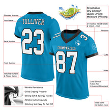 Load image into Gallery viewer, Custom Panther Blue White-Black Mesh Authentic Football Jersey
