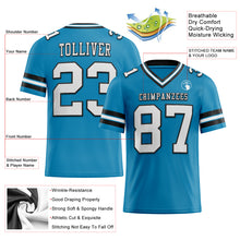 Load image into Gallery viewer, Custom Panther Blue White-Black Mesh Authentic Football Jersey
