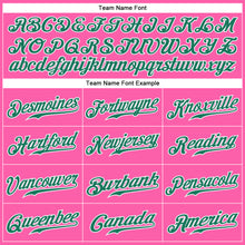 Load image into Gallery viewer, Custom Pink Kelly Green-White Authentic Baseball Jersey
