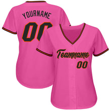 Laden Sie das Bild in den Galerie-Viewer, Custom Pink Black-Orange Authentic Baseball Jersey
