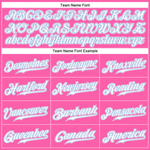 Load image into Gallery viewer, Custom Pink White-Light Blue Authentic Baseball Jersey

