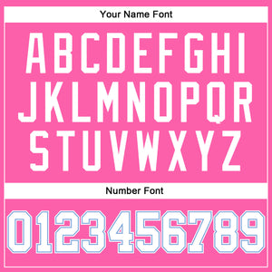 Custom Pink White-Light Blue Authentic Baseball Jersey