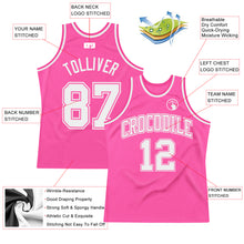 Загрузить изображение в средство просмотра галереи, Custom Pink White Authentic Throwback Basketball Jersey
