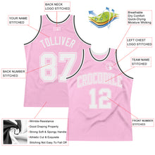 Загрузить изображение в средство просмотра галереи, Custom Light Pink White Authentic Throwback Basketball Jersey
