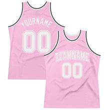 Загрузить изображение в средство просмотра галереи, Custom Light Pink White Authentic Throwback Basketball Jersey
