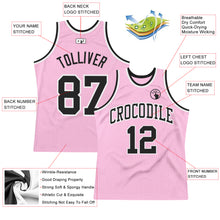Загрузить изображение в средство просмотра галереи, Custom Light Pink Black-White Authentic Throwback Basketball Jersey
