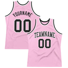 Загрузить изображение в средство просмотра галереи, Custom Light Pink Black-White Authentic Throwback Basketball Jersey
