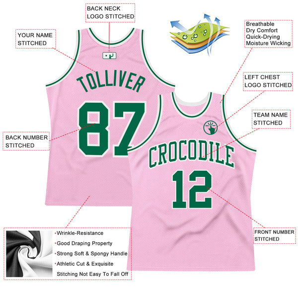 Cheap Custom Light Pink Neon Green-White Authentic Throwback Basketball  Jersey Free Shipping – CustomJerseysPro