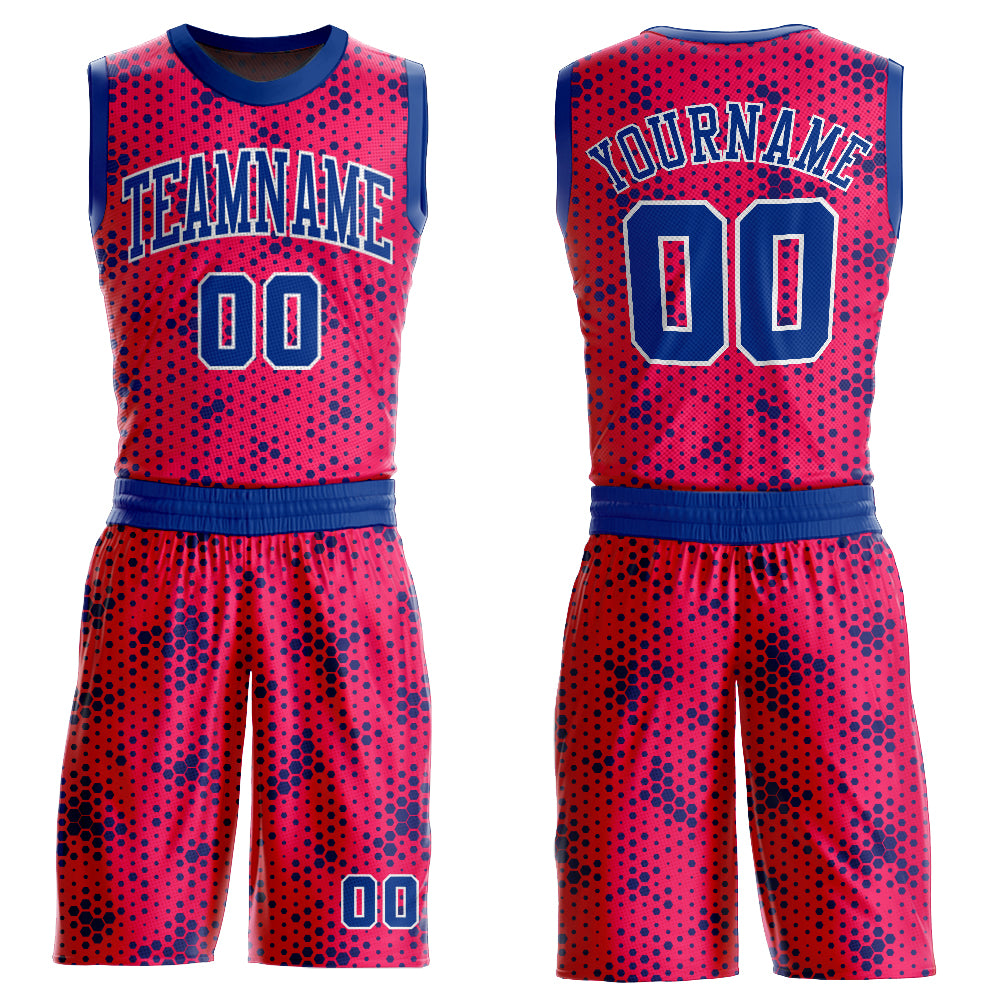 Custom Blue Royal-Light Blue Round Neck Sublimation Basketball Suit Jersey  Discount