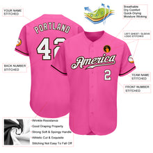 Laden Sie das Bild in den Galerie-Viewer, Custom Pink White-Brown Authentic Baseball Jersey
