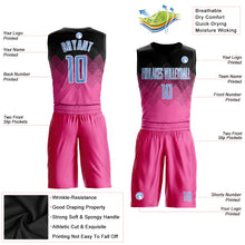 Laden Sie das Bild in den Galerie-Viewer, Custom Pink Light Blue Black-White Round Neck Sublimation Basketball Suit Jersey
