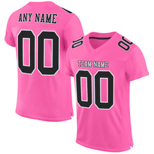 Laden Sie das Bild in den Galerie-Viewer, Custom Pink Black-White Mesh Authentic Football Jersey
