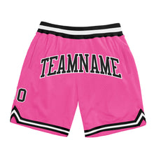 Laden Sie das Bild in den Galerie-Viewer, Custom Pink Black-White Authentic Throwback Basketball Shorts
