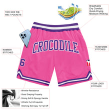 Laden Sie das Bild in den Galerie-Viewer, Custom Pink Purple-White Authentic Throwback Basketball Shorts
