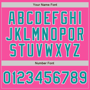 Custom Pink Teal-White Authentic Baseball Jersey