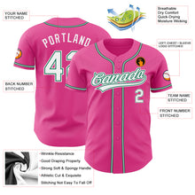Laden Sie das Bild in den Galerie-Viewer, Custom Pink White-Kelly Green Authentic Baseball Jersey
