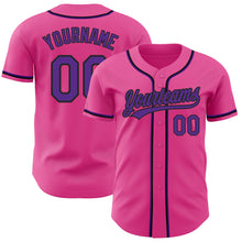 Laden Sie das Bild in den Galerie-Viewer, Custom Pink Purple-Black Authentic Baseball Jersey
