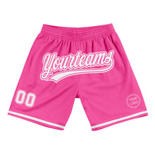 Laden Sie das Bild in den Galerie-Viewer, Custom Pink White Authentic Throwback Basketball Shorts
