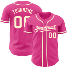 Laden Sie das Bild in den Galerie-Viewer, Custom Pink Cream Authentic Baseball Jersey
