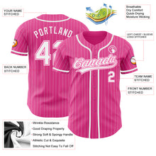 Laden Sie das Bild in den Galerie-Viewer, Custom Pink White Pinstripe White Authentic Baseball Jersey

