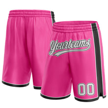 Laden Sie das Bild in den Galerie-Viewer, Custom Pink White-Black Authentic Basketball Shorts
