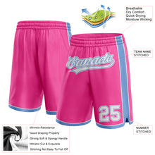 Laden Sie das Bild in den Galerie-Viewer, Custom Pink White-Light Blue Authentic Basketball Shorts
