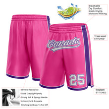 Laden Sie das Bild in den Galerie-Viewer, Custom Pink White-Purple Authentic Basketball Shorts
