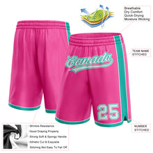 Laden Sie das Bild in den Galerie-Viewer, Custom Pink White-Aqua Authentic Basketball Shorts
