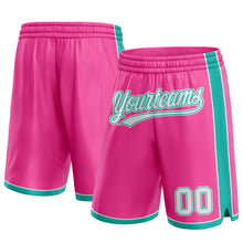 Charger l&#39;image dans la galerie, Custom Pink White-Aqua Authentic Basketball Shorts
