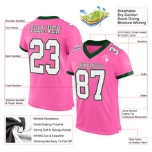 Laden Sie das Bild in den Galerie-Viewer, Custom Pink White-Green Mesh Authentic Football Jersey
