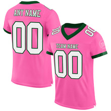 Laden Sie das Bild in den Galerie-Viewer, Custom Pink White-Green Mesh Authentic Football Jersey
