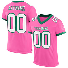 Load image into Gallery viewer, Custom Pink White-Kelly Green Mesh Authentic Football Jersey
