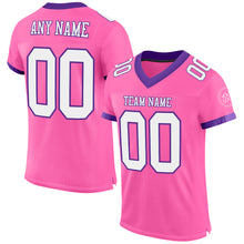 Laden Sie das Bild in den Galerie-Viewer, Custom Pink White-Purple Mesh Authentic Football Jersey
