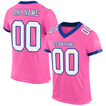 Load image into Gallery viewer, Custom Pink White-Royal Mesh Authentic Football Jersey

