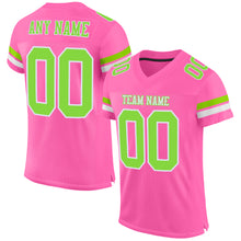 Laden Sie das Bild in den Galerie-Viewer, Custom Pink Neon Green-White Mesh Authentic Football Jersey

