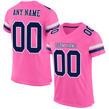 Load image into Gallery viewer, Custom Pink Navy-White Mesh Authentic Football Jersey
