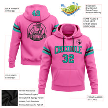 Laden Sie das Bild in den Galerie-Viewer, Custom Stitched Pink Aqua-Black Football Pullover Sweatshirt Hoodie
