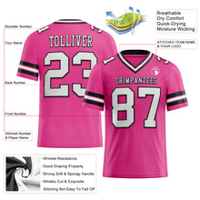 Laden Sie das Bild in den Galerie-Viewer, Custom Pink White-Black Mesh Authentic Football Jersey
