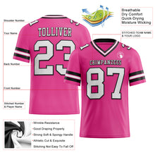 Load image into Gallery viewer, Custom Pink White-Black Mesh Authentic Football Jersey
