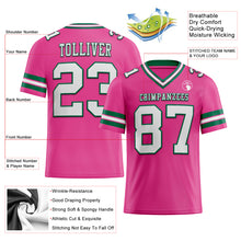 Laden Sie das Bild in den Galerie-Viewer, Custom Pink White-Kelly Green Mesh Authentic Football Jersey
